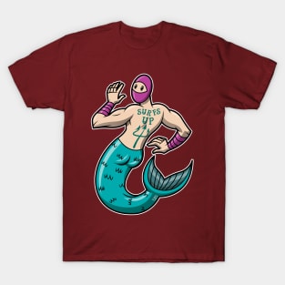 Mermaid Ninja - white boarder T-Shirt